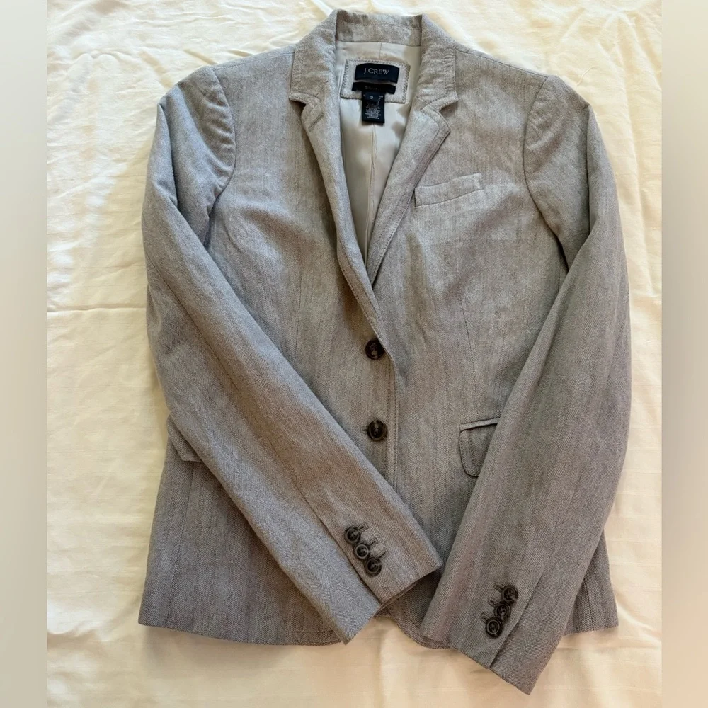 J. Crew Heather Gray Tailored Women's Blazer Size 2 Excellent Condition